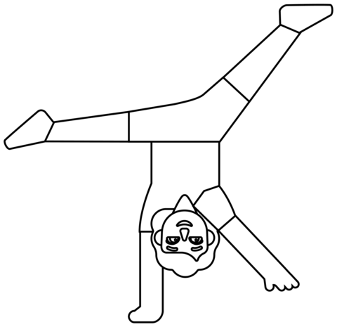 Woman Cartwheeling Emoji Coloring Page